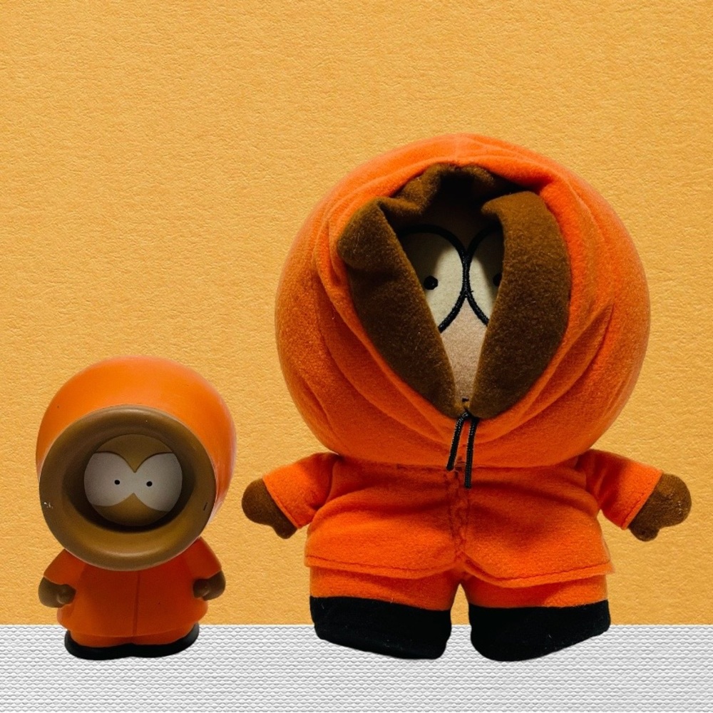 South Park Kenny Plush Stuffed Toy 2005 and Kenny Mini Figure 2004 Bundle